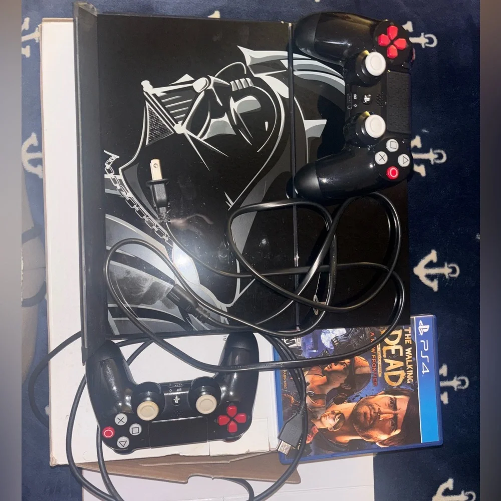 Star Wars Sony Console with Black and White controllers duel-sense